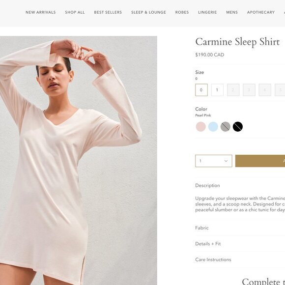 100% organic pima cotton Chemise by SKIN. worldwide - Picture 2 of 6